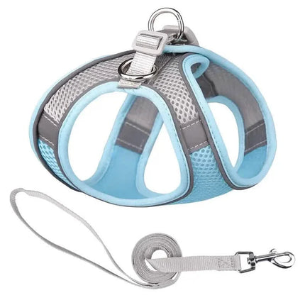 Reflective Dogs Harness with Leash Adjustable Harness Vest Breathable Collars