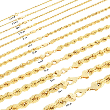 Rope Chain in Yellow Gold - 10mm