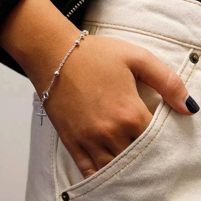 Sterling Silver Rosary Bracelet