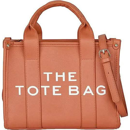 Trendy Leather Tote Bag Small Personalized Top Handle Crossbody Handbags