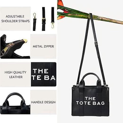 Trendy Leather Tote Bag Small Personalized Top Handle Crossbody Handbags