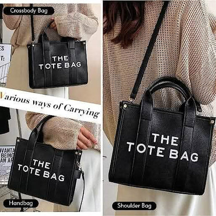 Trendy Leather Tote Bag Small Personalized Top Handle Crossbody Handbags