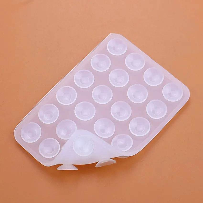 2pcs Double-Sided Silicone Phone Wall Mount with Suction Grip