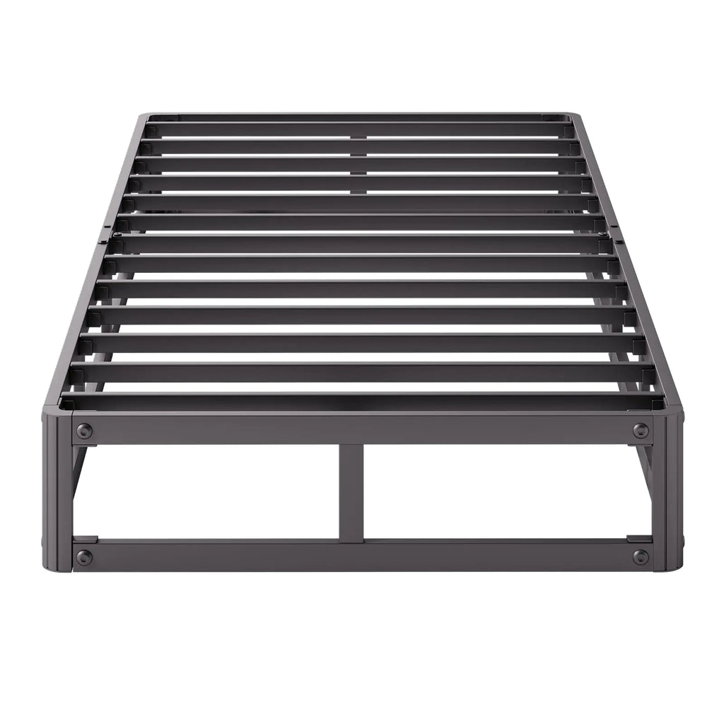 Askeld Twin Bed Box Spring 5 Inch High Low Profile Metal Bed Frame with Round-Corner Design Heavy Duty Steel Slat Support Mattress Foundation Noise Free Platform Base 3500lbs Max Weight Capacity