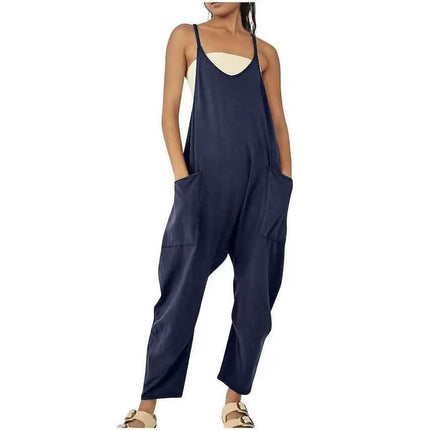 Women's Jumpsuit Maternity Solid Color V Neck Regular Fit Sleeveless