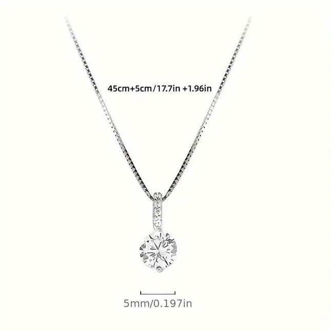 Zirconia Water Drop Pendant Clavicle Chain Necklace